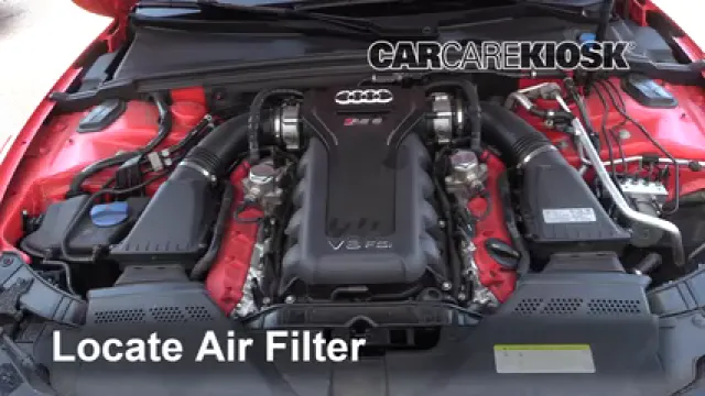 2015 Audi RS5 4.2L V8 Filtre à air (moteur) Changement
